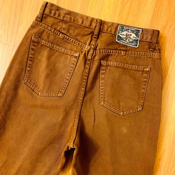 Vintage 80s Express high-waisted camel brown mom jeans in 100% cotton denim - Picture 3 of 5